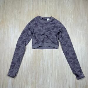 Gymshark Adapt Camo Seamless Long Sleeve Sport Athleisure Sport Crop Top Medium